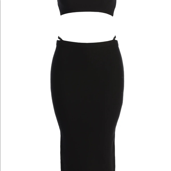 JLUXLABEL BLACK FINE ROMANCE TWO PIECE SET - Picture 2 of 6